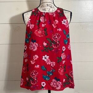 Vince Camuto Sleeveless Red Floral Print Blouse